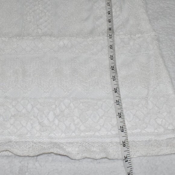 SI MAIER White Summer Boho Lace Overlay Pom Pom Sleeveless Mini Dress Size XL - Picture 7 of 15